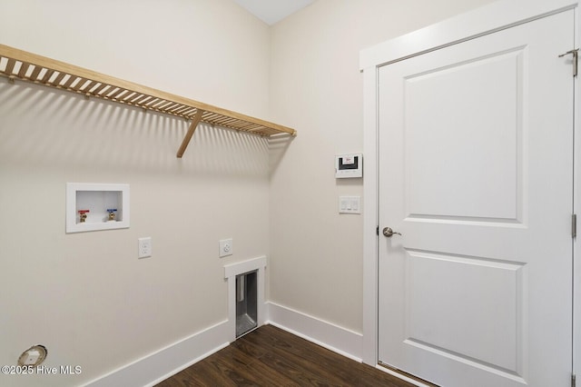 449 Motts Forest Rd Unit 64R, Wilmington, NC 28412 - laundry room featuring dark wood-style floors, hookup for a washing machine, and electric dryer hookup