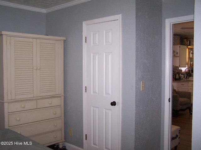 206 Community Rd, Eagle Springs, NC 27242 - bedroom featuring a sink and crown molding