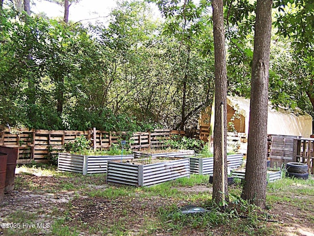 206 Community Rd, Eagle Springs, NC 27242 - fenced backyard with a vegetable garden