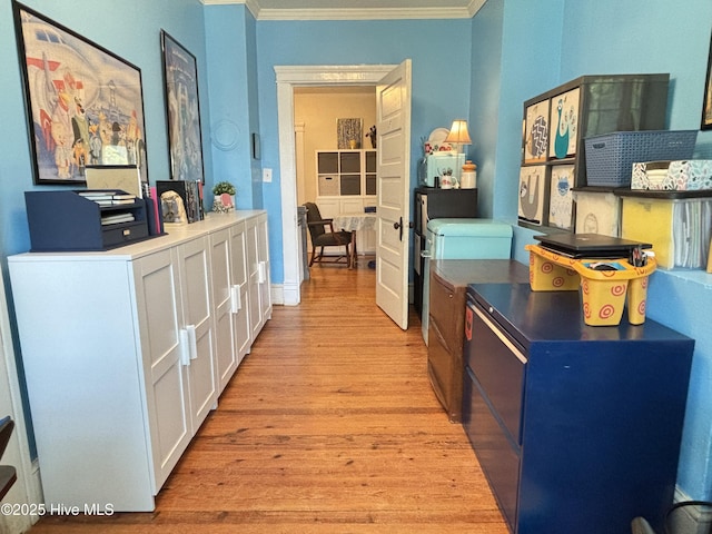124 W Main St, Woodland, NC 27897 - corridor featuring ornamental molding and light wood-style flooring