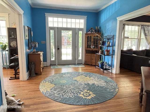 124 W Main St, Woodland, NC 27897 - entryway with wood finished floors and ornamental molding