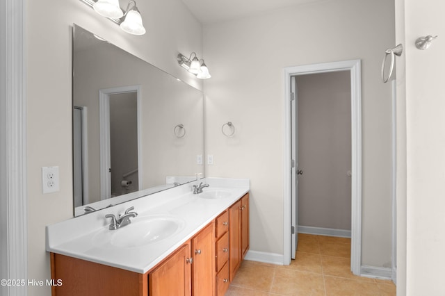 213 Wynbrookee Ln, Jacksonville, NC 28546 - bathroom featuring double vanity and tile patterned floors