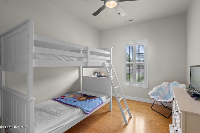 213 Wynbrookee Ln, Jacksonville, NC 28546 - bedroom featuring light wood-style flooring and ceiling fan