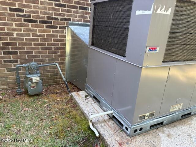 2904 Jason Dr, Rocky Mount, NC 27803 - exterior view of a central AC unit and brick siding