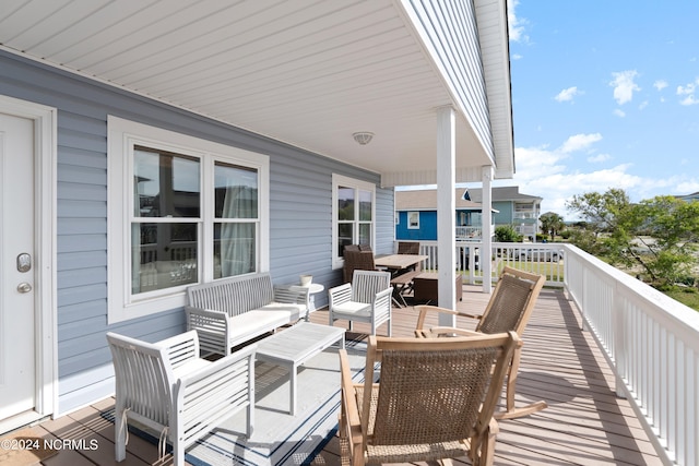 130 Crab St, Holden Beach, NC 28462 - deck with outdoor lounge area