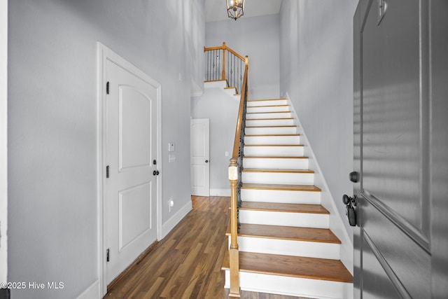 2324 Dovedale Dr Unit B, Greenville, NC 27834 - staircase with baseboards and wood finished floors