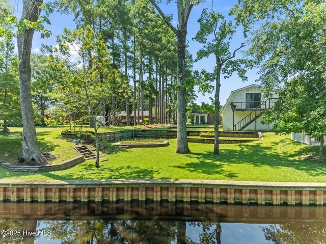 6715 Clarks Neck Rd, Washington, NC 27889 - view of community with a water view and a yard