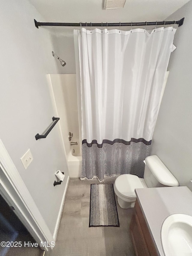 106 Cotton Ct, Camden, NC 27921 - bathroom featuring vanity and shower / tub combo with curtain