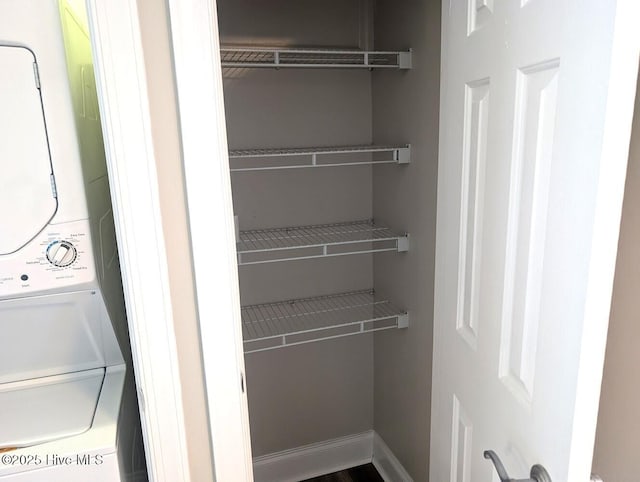 3 Sloop St, Swansboro, NC 28584 - closet with stacked washer and clothes dryer