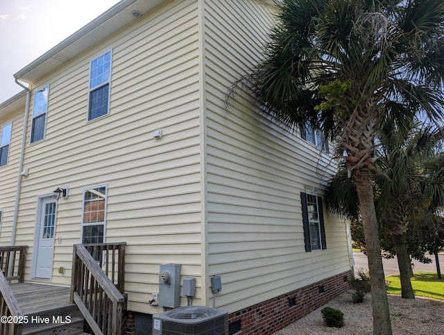 3 Sloop St, Swansboro, NC 28584 - view of property exterior featuring crawl space and a central AC unit