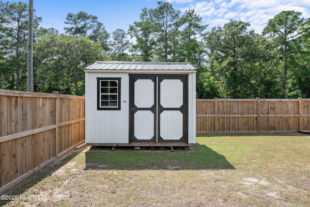 125 Trellis Ln, Vanceboro, NC 28586 - view of shed featuring a fenced backyard