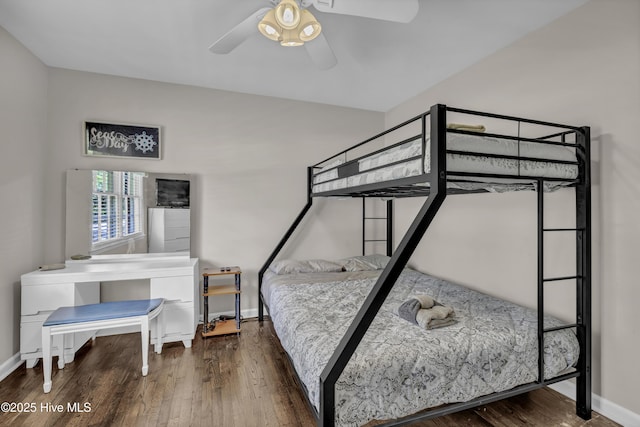 605 Mohican Trl, Wilmington, NC 28409 - bedroom featuring wood finished floors and a ceiling fan