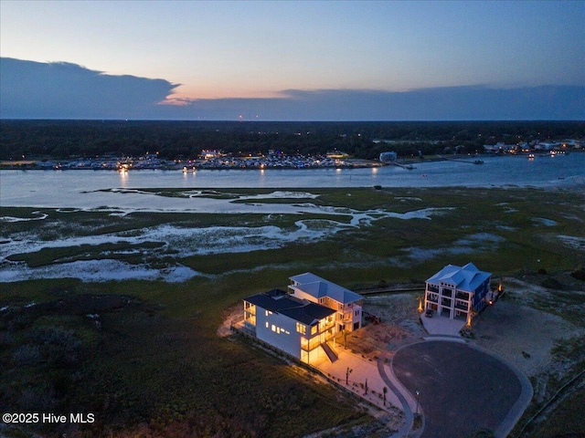 47 Grande View Dr, Ocean Isle Beach, NC 28469 - aerial view at dusk of a water view