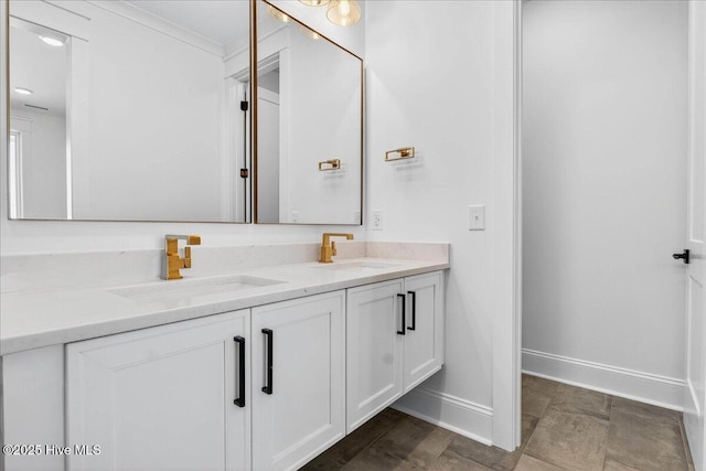 47 Grande View Dr, Ocean Isle Beach, NC 28469 - bathroom with double vanity and stone finish flooring