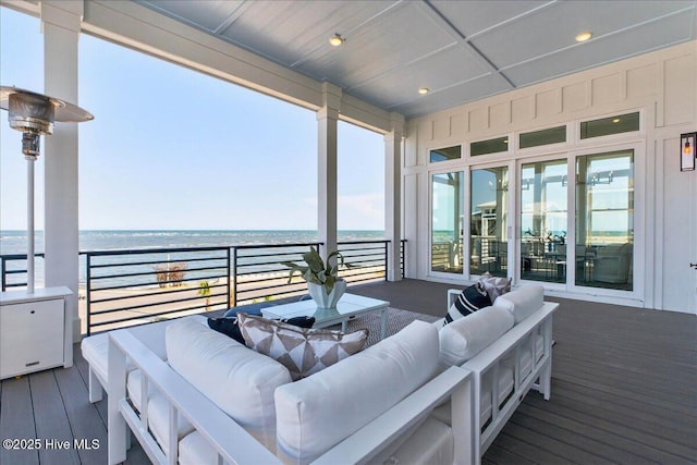 47 Grande View Dr, Ocean Isle Beach, NC 28469 - deck with an outdoor living space and a water view