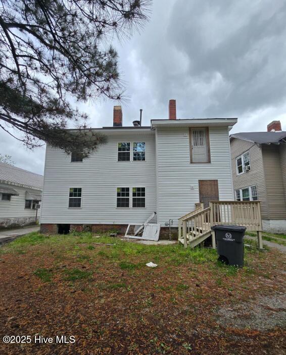 827 Sunset Ave, Rocky Mount, NC 27804 - back of property with a chimney