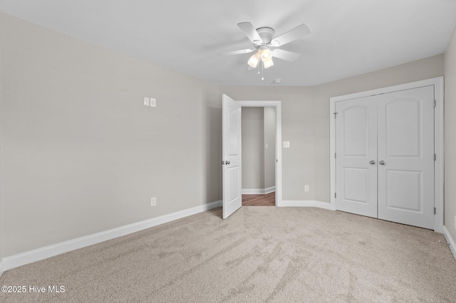 92 Hampton Way, Snow Hill, NC 28580 - unfurnished bedroom with carpet floors, a closet, and ceiling fan
