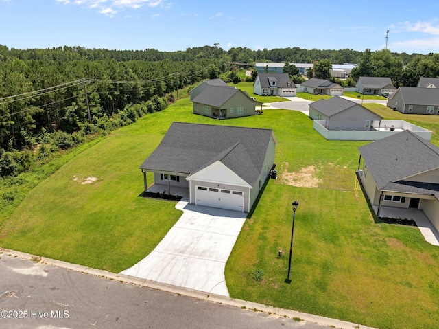 92 Hampton Way, Snow Hill, NC 28580 - aerial perspective of suburban area with a heavily wooded area