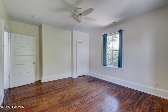 305 Mcrae St, Wilmington, NC 28401 - unfurnished bedroom with wood finished floors, a closet, and ceiling fan