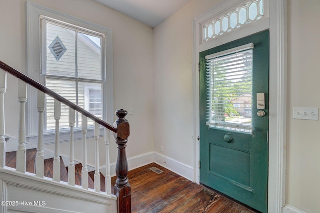 305 Mcrae St, Wilmington, NC 28401 - foyer featuring plenty of natural light, dark wood-type flooring, and stairway