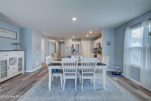 870 Westway Rd, Southport, NC 28461 - dining space featuring wood finished floors and recessed lighting