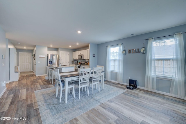 870 Westway Rd, Southport, NC 28461 - dining area featuring light wood-type flooring and recessed lighting