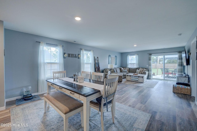 870 Westway Rd, Southport, NC 28461 - dining area with plenty of natural light, light wood-style flooring, and recessed lighting