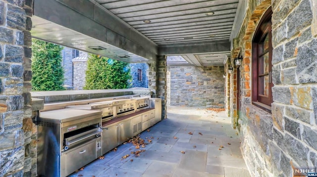 view of patio / terrace with an outdoor kitchen