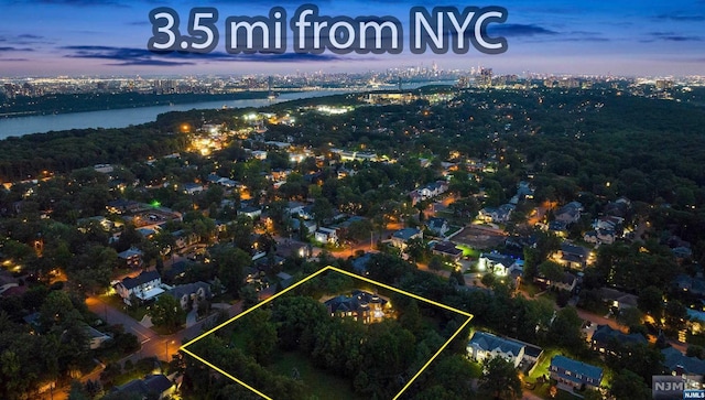 550 Summit St, Englewood Cliffs, NJ 07632 - aerial view at dusk with a water view