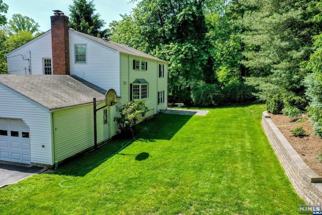 exterior space featuring a garage