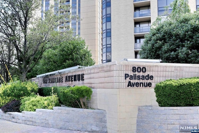 view of community sign