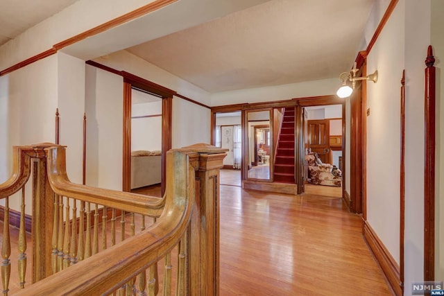 hall featuring light hardwood / wood-style flooring