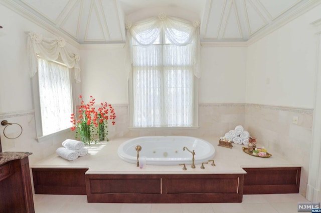 bathroom featuring vanity and a bathtub