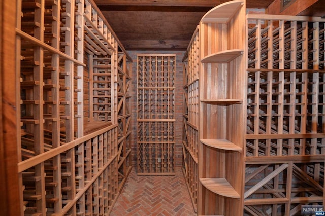 view of wine cellar