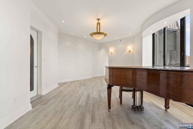 miscellaneous room featuring light hardwood / wood-style floors