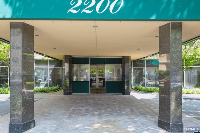 view of exterior entry with french doors