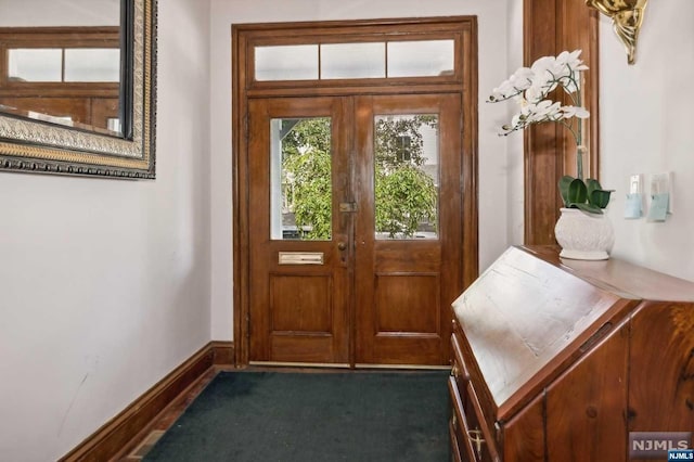 doorway to outside featuring french doors