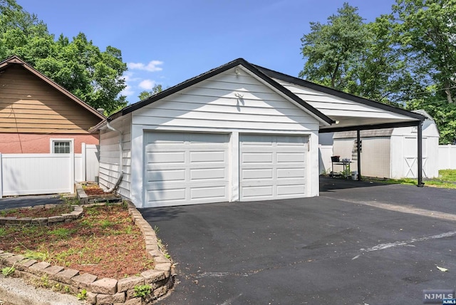 view of garage