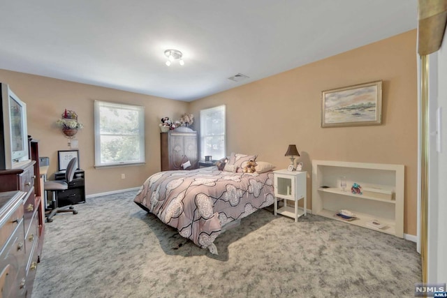 bedroom with carpet floors