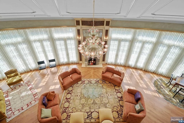 interior space featuring a notable chandelier and plenty of natural light