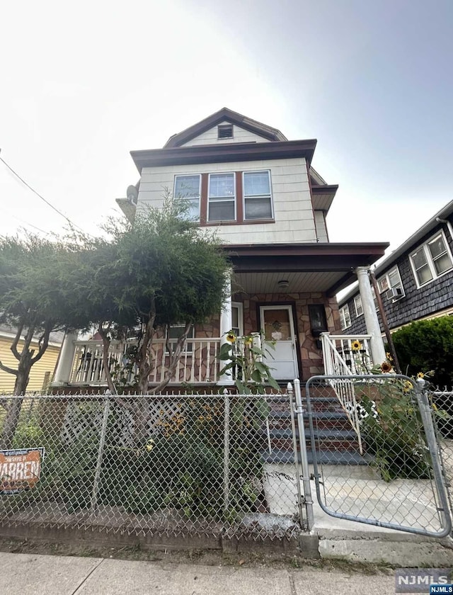 view of front of property with a porch