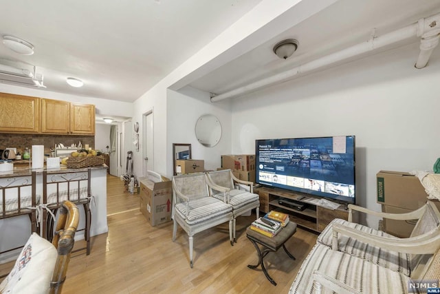 living room featuring light hardwood / wood-style flooring