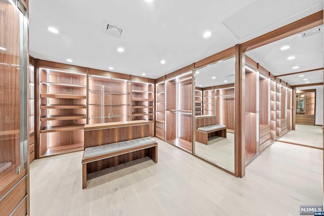 interior space with light hardwood / wood-style flooring