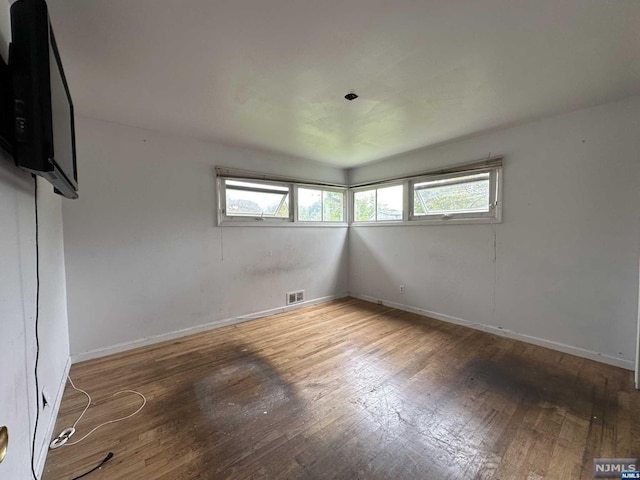 spare room featuring hardwood / wood-style flooring and a healthy amount of sunlight