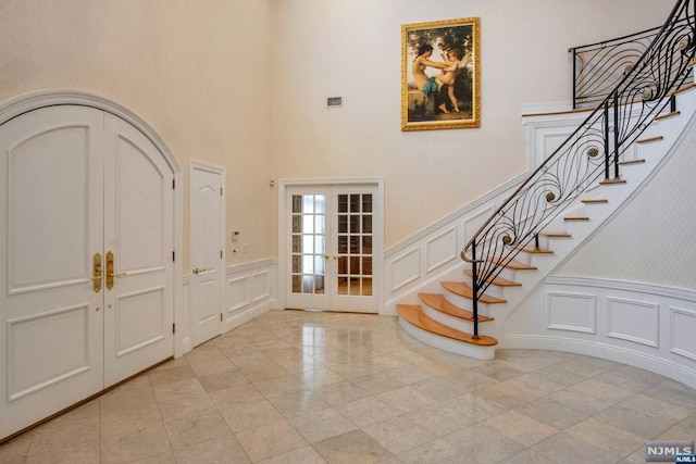 entryway with french doors