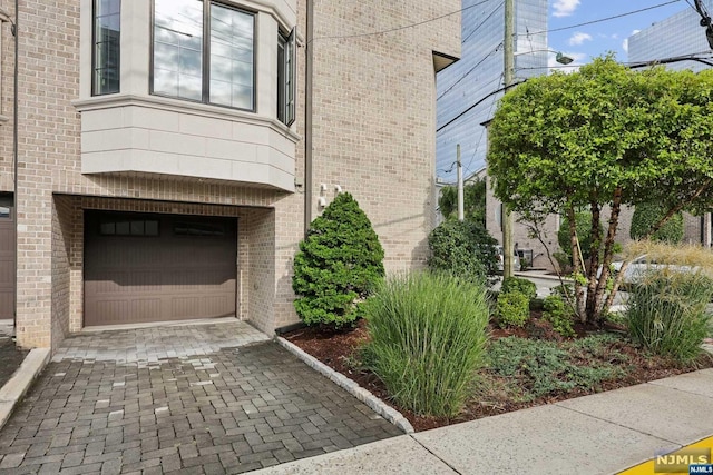 exterior space featuring a garage