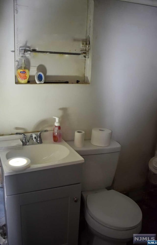 bathroom with vanity and toilet