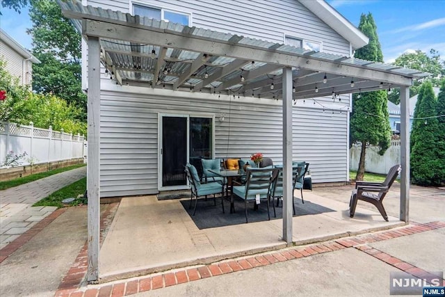 view of patio / terrace with a pergola