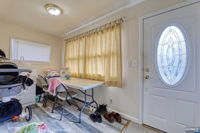 entryway featuring light hardwood / wood-style flooring