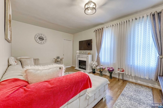 bedroom featuring hardwood / wood-style flooring